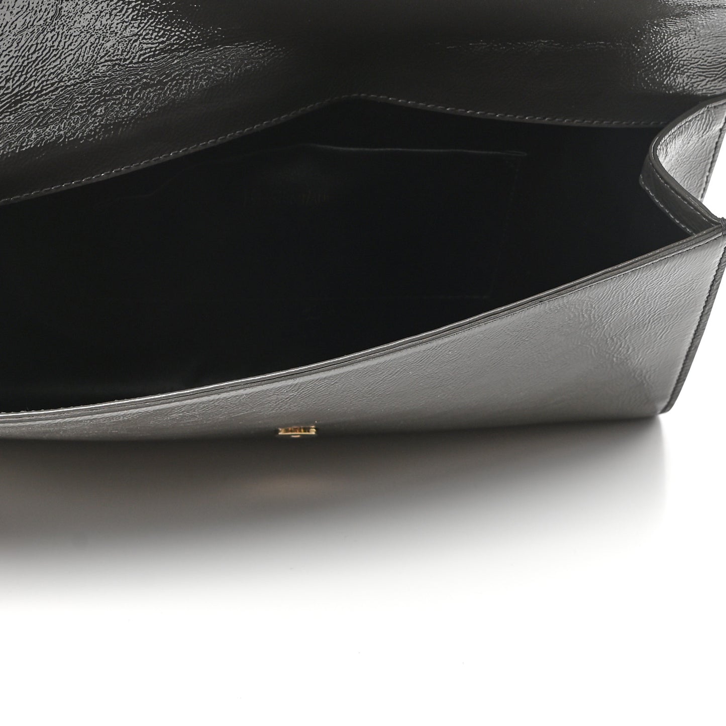 Textured Patent Monogram Large Belle De Jour Clutch Grey