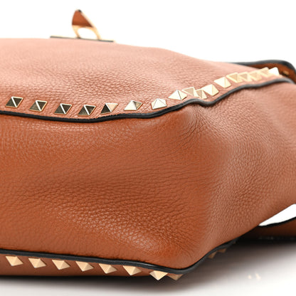 Valentino Garavani Pebbled Calfskin Rockstud Flip Lock Flap Messenger Satchel Light Cuir 9 of 10