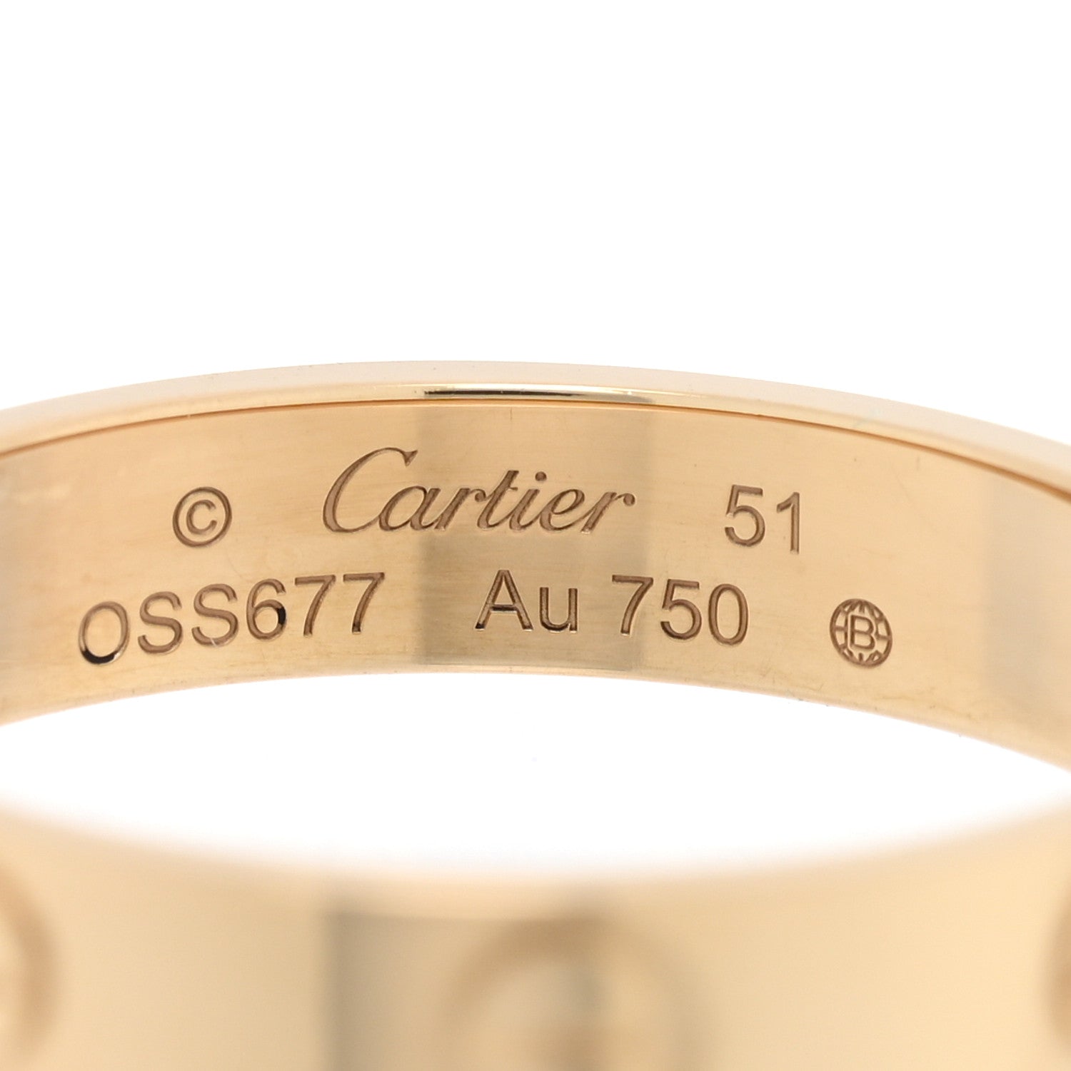 Cartier 18K Yellow Gold 3.5mm LOVE Wedding Band Ring 51 5.75 4 of 5