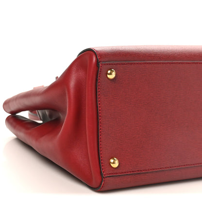 Fendi Vitello Elite Regular 2Jours Tote Rosso Scuro Ciliegia 8 of 12
