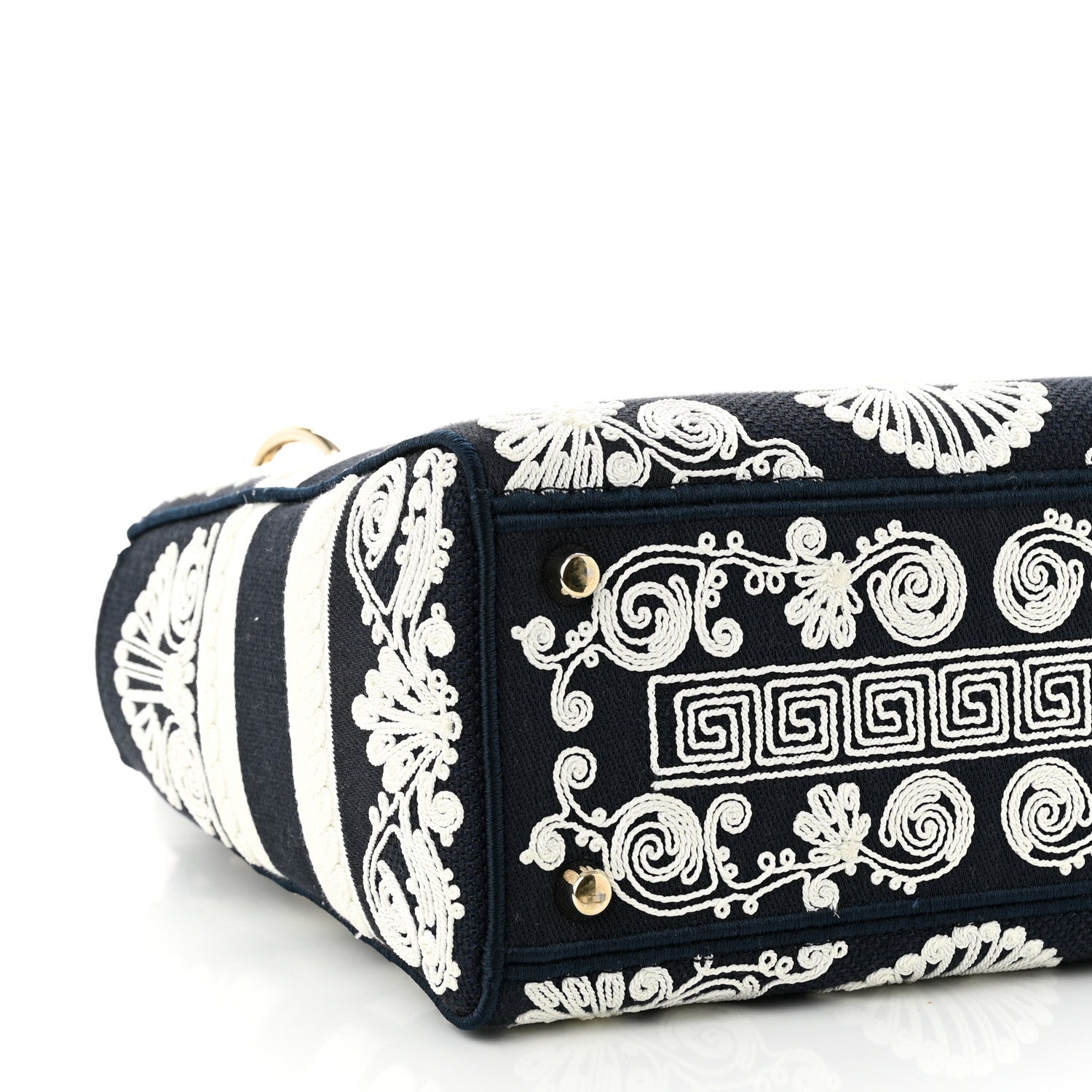 Christian Dior Embroidered Cornely Medium Lady D-Lite Blue White 8 of 9