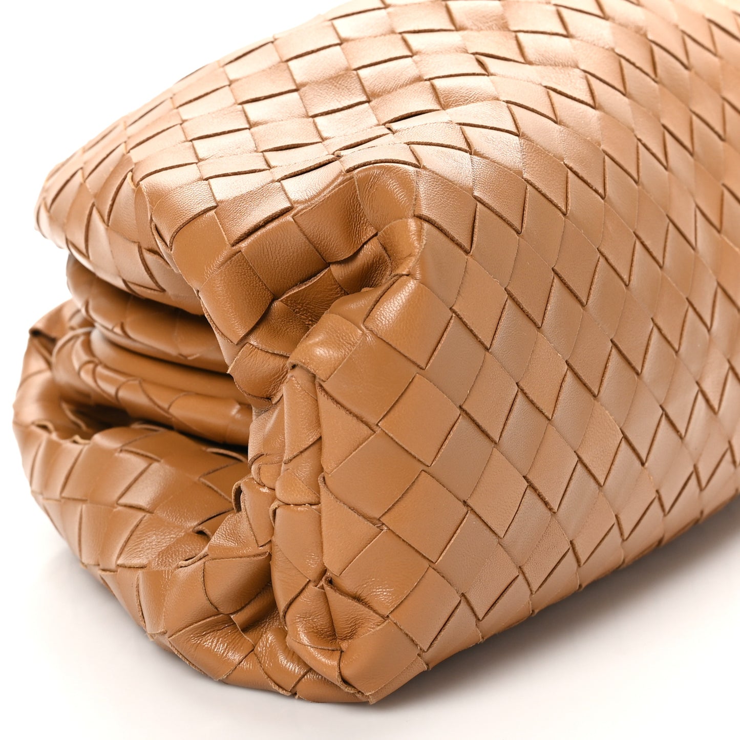 Nappa Maxi Intrecciato The Pouch Oversized Clutch Caramel