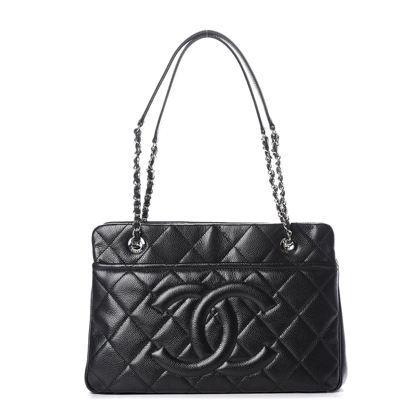 Caviar Quilted Timeless CC Soft Tote Black