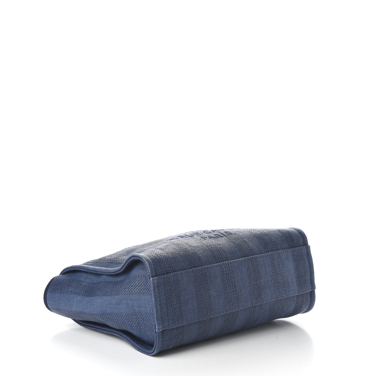 Mixed Fibers Striped Small Deauville Tote Navy Blue