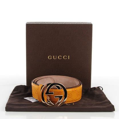 Gucci Guccissima Signature Interlocking G 40mm Belt 85 34 Nectarine 6 of 6