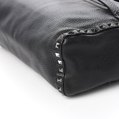 Valentino Garavani Pebbled Calfskin Rockstud Messenger Black 7 of 8