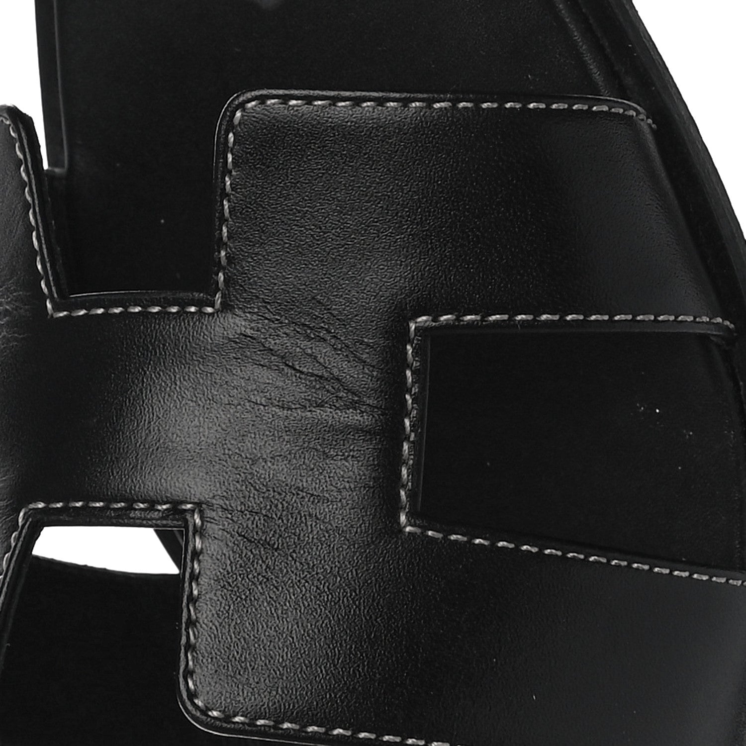 Hermes Box Calfskin Oran Sandals 38 Black 17 of 19