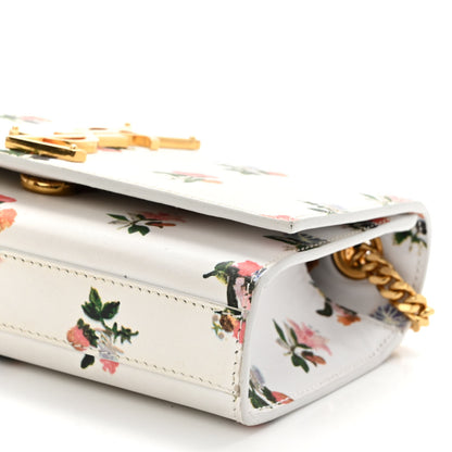 Saint Laurent Calfskin Prairie Flower Printed Small Classic Monogram Kate Satchel White 8 of 9