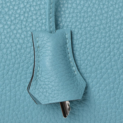 Hermes Taurillon Clemence Birkin 35 Bleu Atoll 32 of 36