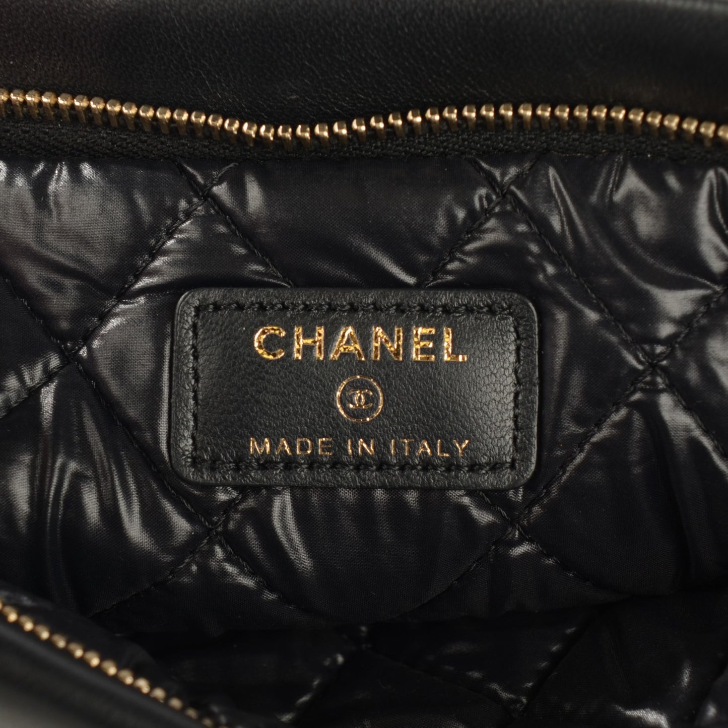 Lambskin Quilted Beauty CC Boy Clutch Black