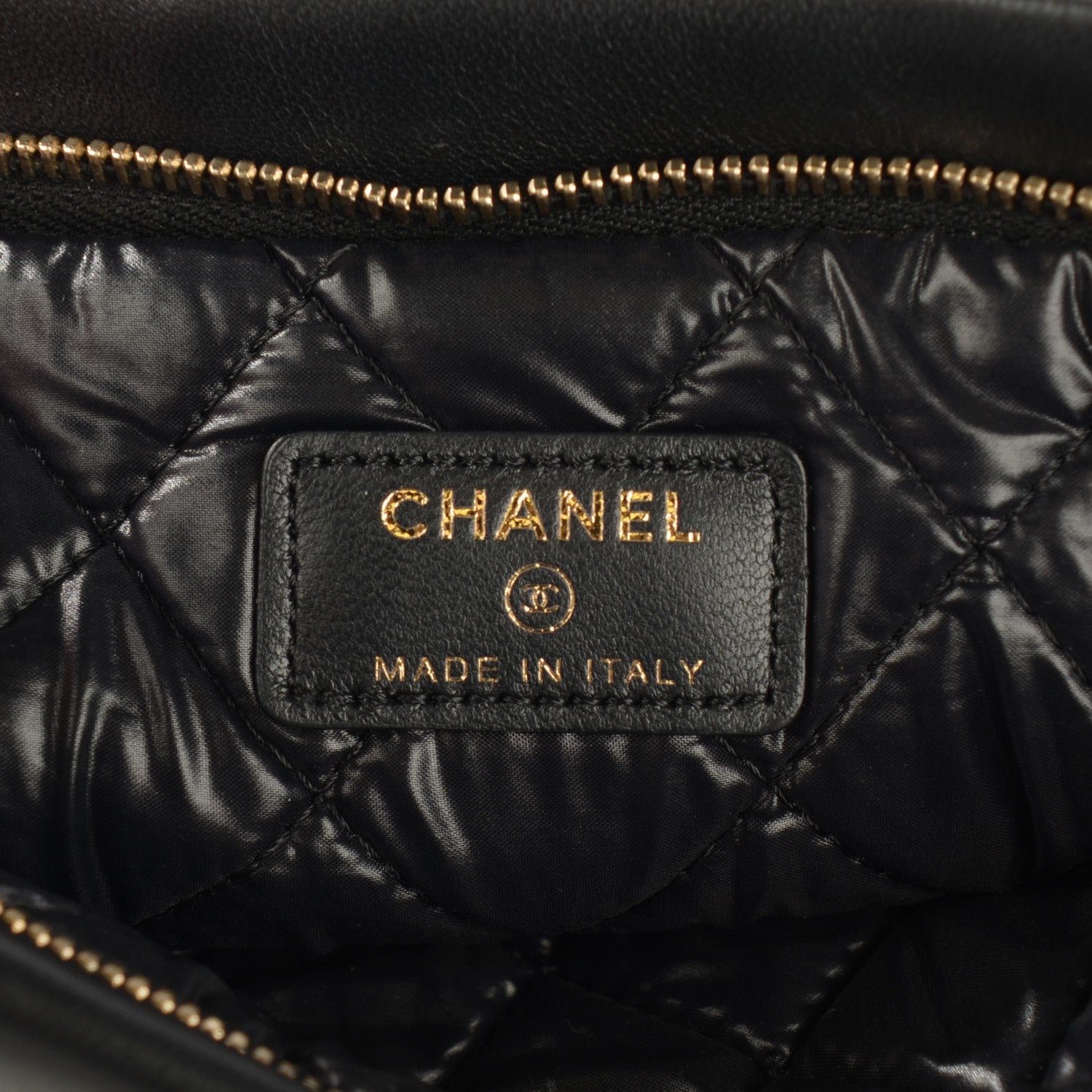 Chanel Lambskin Quilted Beauty CC Boy Clutch Black 6 of 7