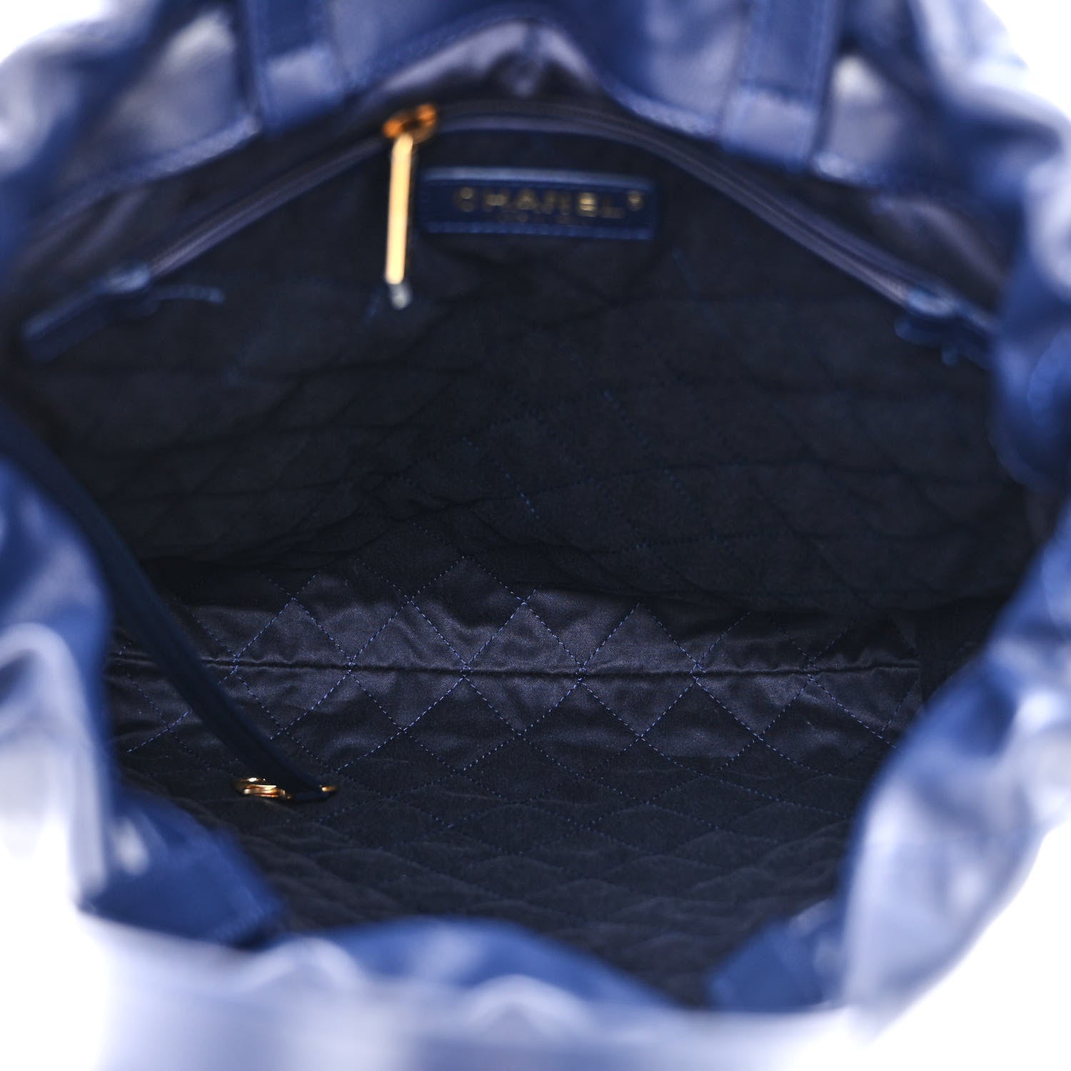 Chanel Shiny Calfskin Quilted Chanel 22 Backpack Navy 5 of 11