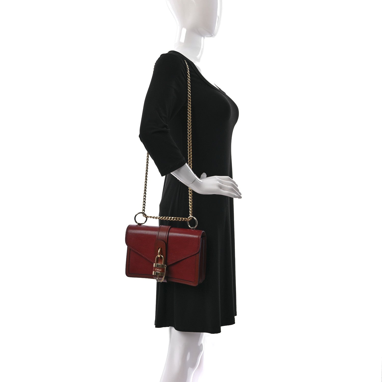 Chloe Shiny Goatskin Calfskin Aby Chain Shoulder Bag 2 of 11