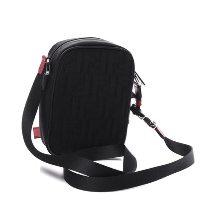 Fendi Neoprene Mesh Vitello Grace FF Small Messenger Black 2 of 9