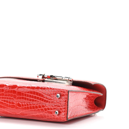 Hermes Shiny Alligator Mini Verrou Chaine Bag Geranium 10 of 10