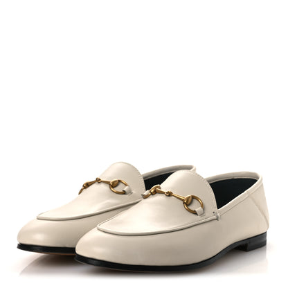 Gucci Lambskin Womens Brixton Horsebit Loafers 38 Mystic White 4 of 12