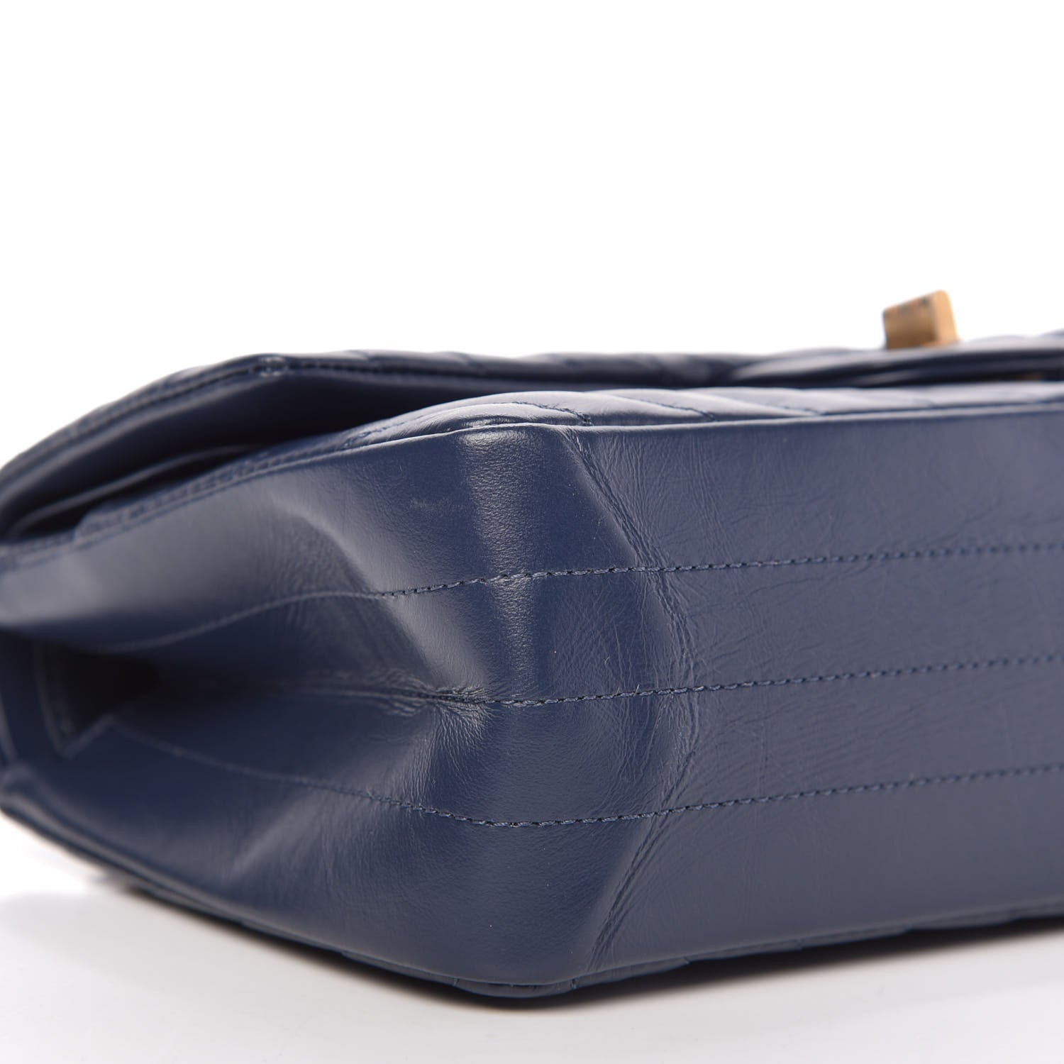 Chanel Aged Calfskin Chevron Quilted 2.55 Reissue 225 Flap Blue 7 of 12