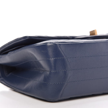 Chanel Aged Calfskin Chevron Quilted 2.55 Reissue 225 Flap Blue 7 of 12