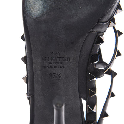 Valentino Garavani Calfskin Nappa Rockstud Ankle Strap 100mm Pumps 37.5 Black 6 of 10