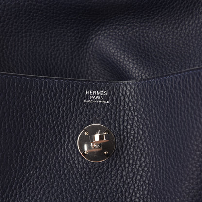 Hermes Taurillon Clemence Lindy 30 Bleu Nuit 8 of 10