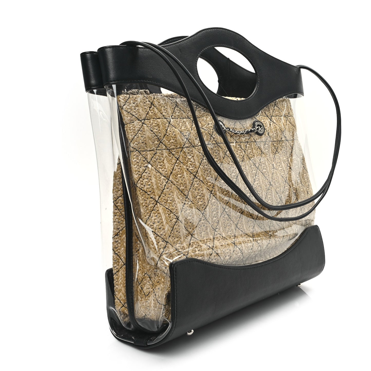 Calfskin PVC Quilted Chanel 31 Bag Black
