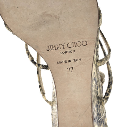 Jimmy Choo Snakeskin Sai 65 Sandals 37 Natural 8 of 13