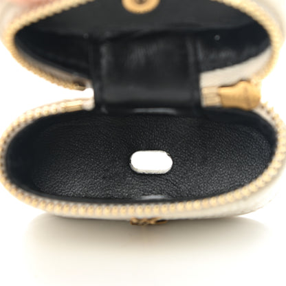 Saint Laurent Lambskin Quilted Monogram Gaby Airpods Holder Vintage White 4 of 5