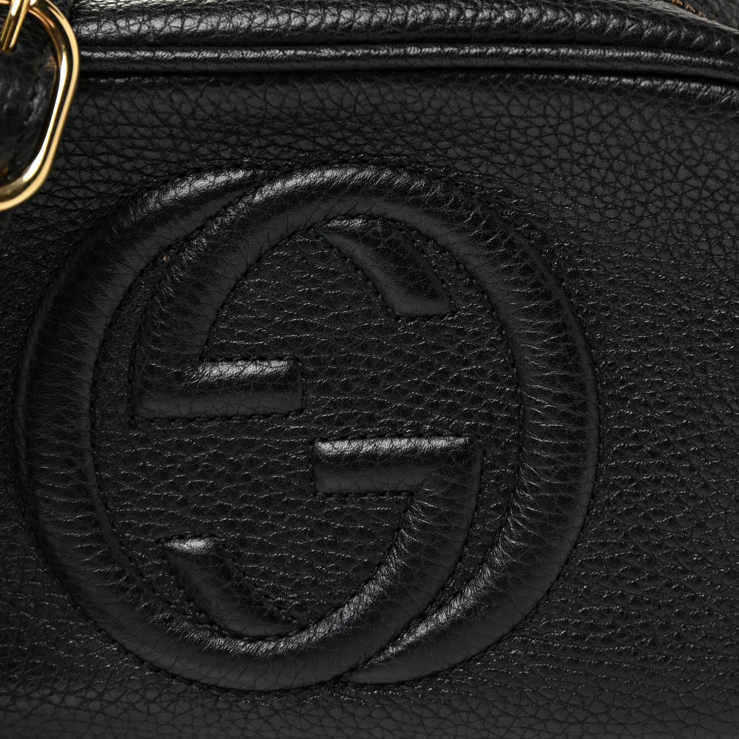 Pebbled Calfskin Mini Soho Disco Bag Black