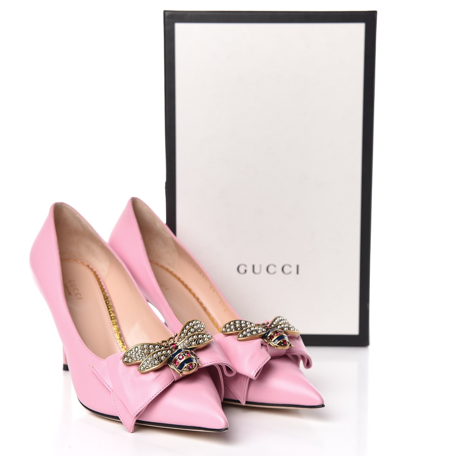 Gucci Nappa Queen Margaret Mid Heel Pumps 41 and 41.5 Sugar Pink 15 of 15