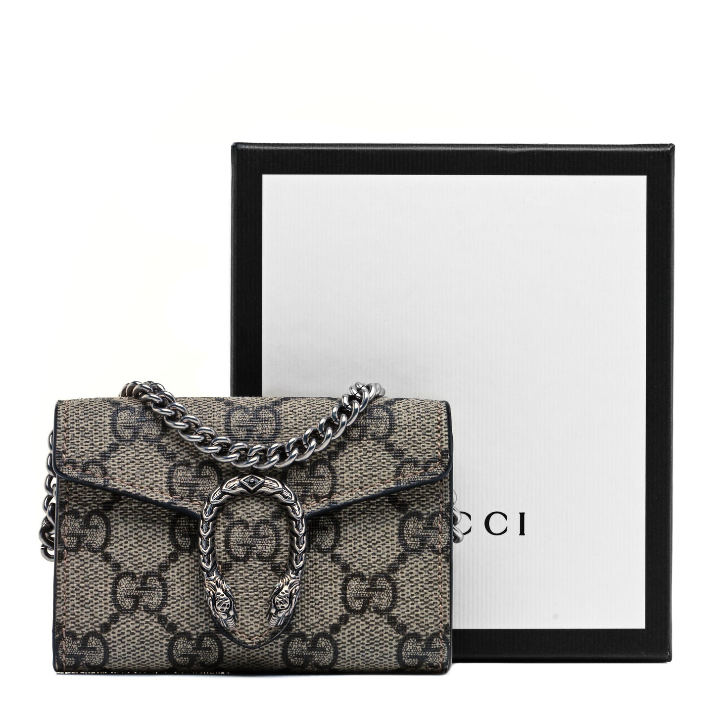 GG Supreme Monogram Dionysus Coin Purse Taupe
