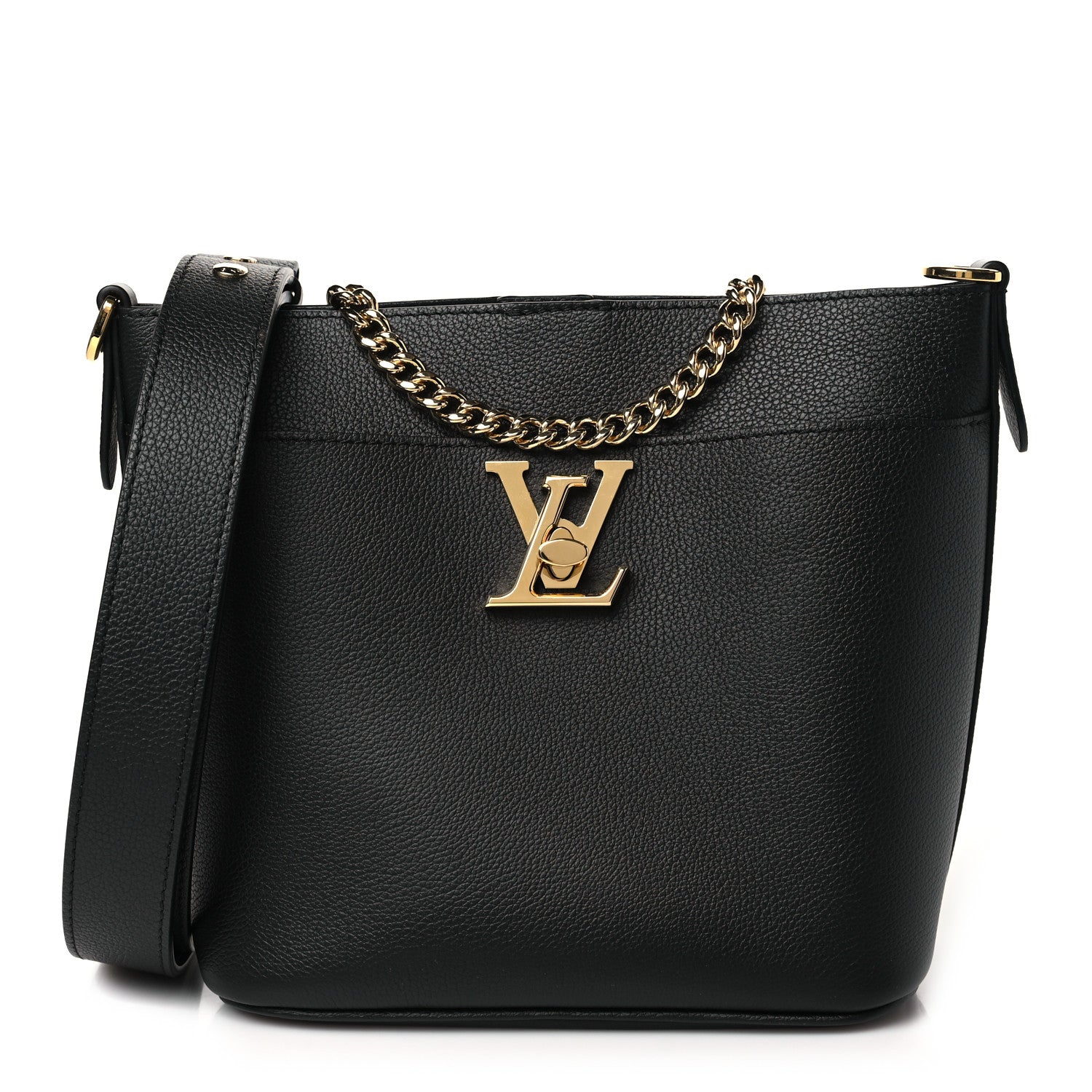 Louis Vuitton Calfskin Lock and Walk Bucket Black 1 of 11