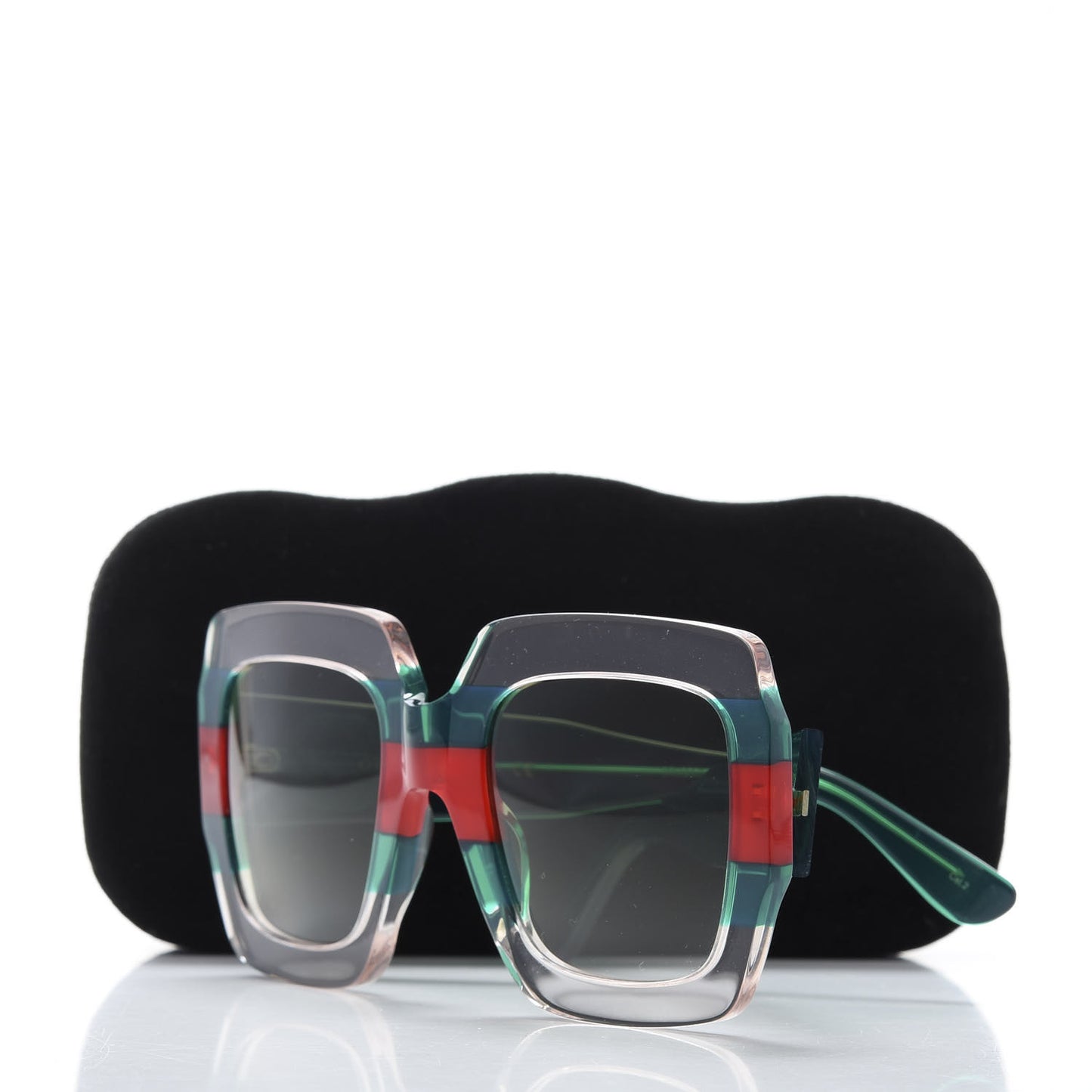 Square Web Frame GG0178S Sunglasses Green Red