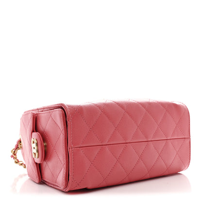 Chanel Caviar Quilted Mini Chanel 25 Handbag Coral 4 of 10