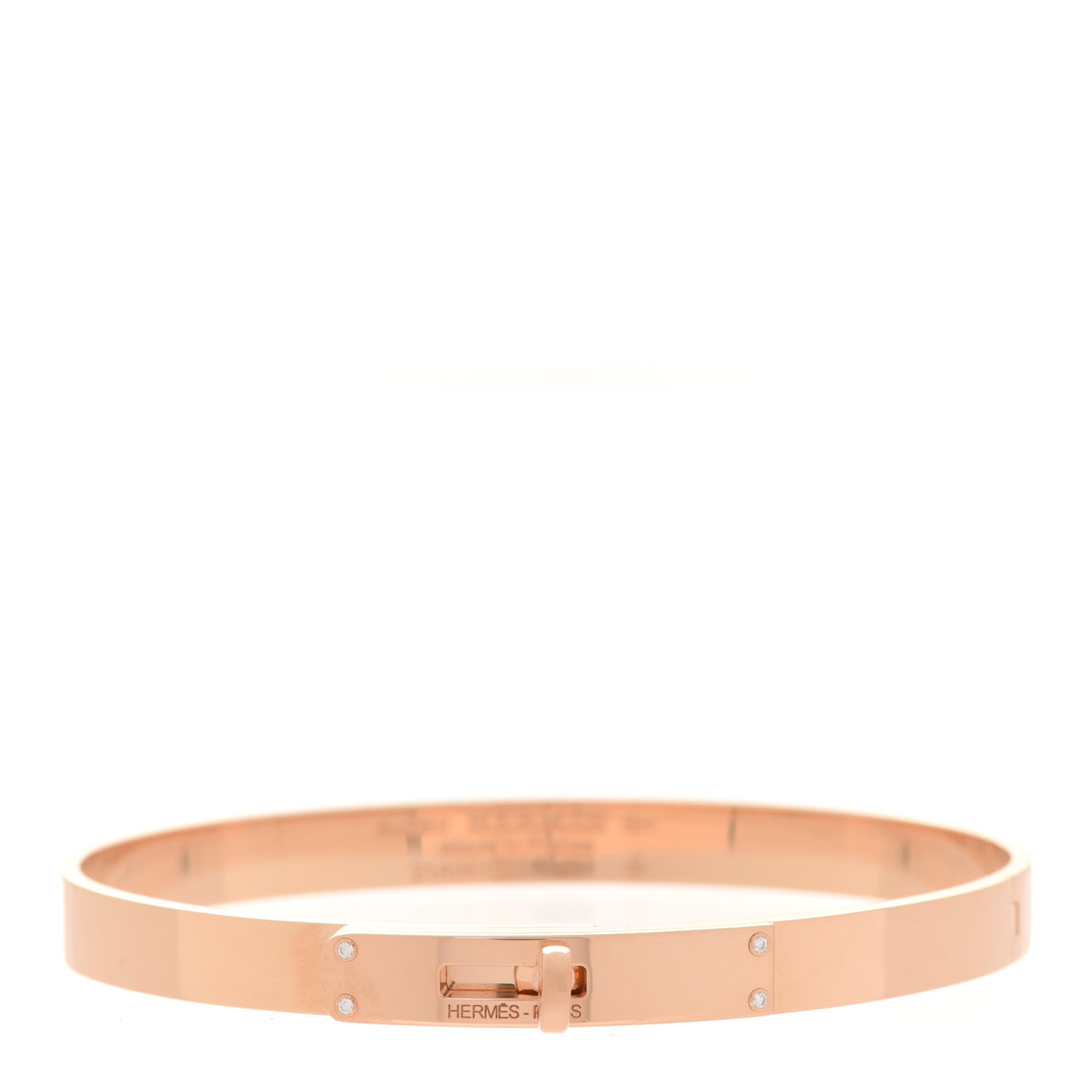 Hermes 18K Rose Gold Diamond PM Kelly Bracelet SH 1 of 6