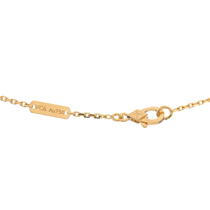 Van Cleef & Arpels 18K Yellow Gold Mother of Pearl Vintage Alhambra Pendant Necklace 3 of 3