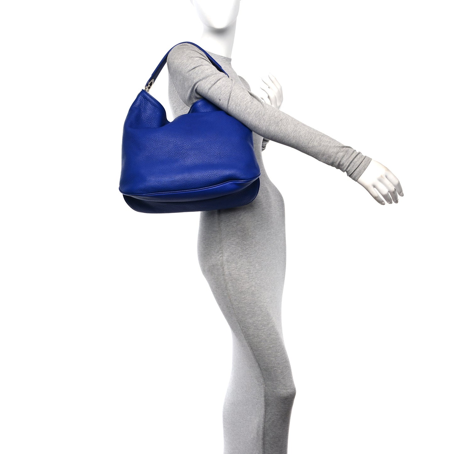 Calfskin Gancini Hobo Blue