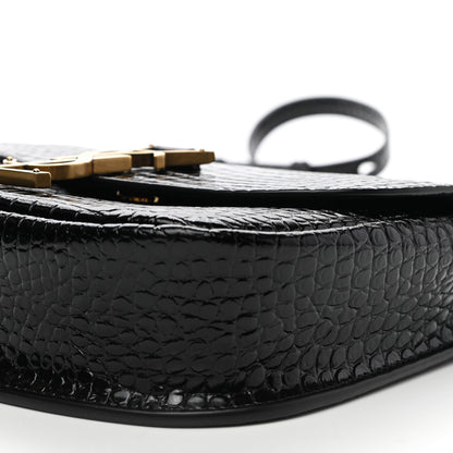 Saint Laurent Crocodile Embossed Calfskin Small Kaia Satchel Black 6 of 10