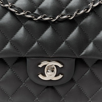 Chanel Lambskin Quilted Medium Double Flap Dark Grey 9 of 11