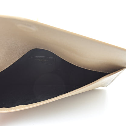 Saint Laurent Grain De Poudre Uptown Pouch Dark Latte 5 of 8
