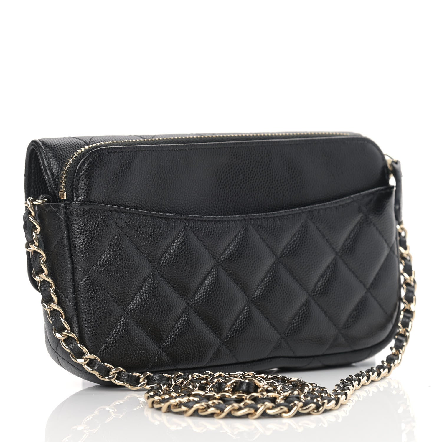 Chanel Caviar Quilted Flap Phone Holder With Chain Black 3 of 11