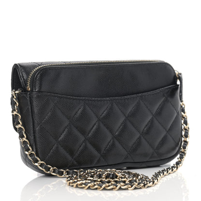 Chanel Caviar Quilted Flap Phone Holder With Chain Black 3 of 11