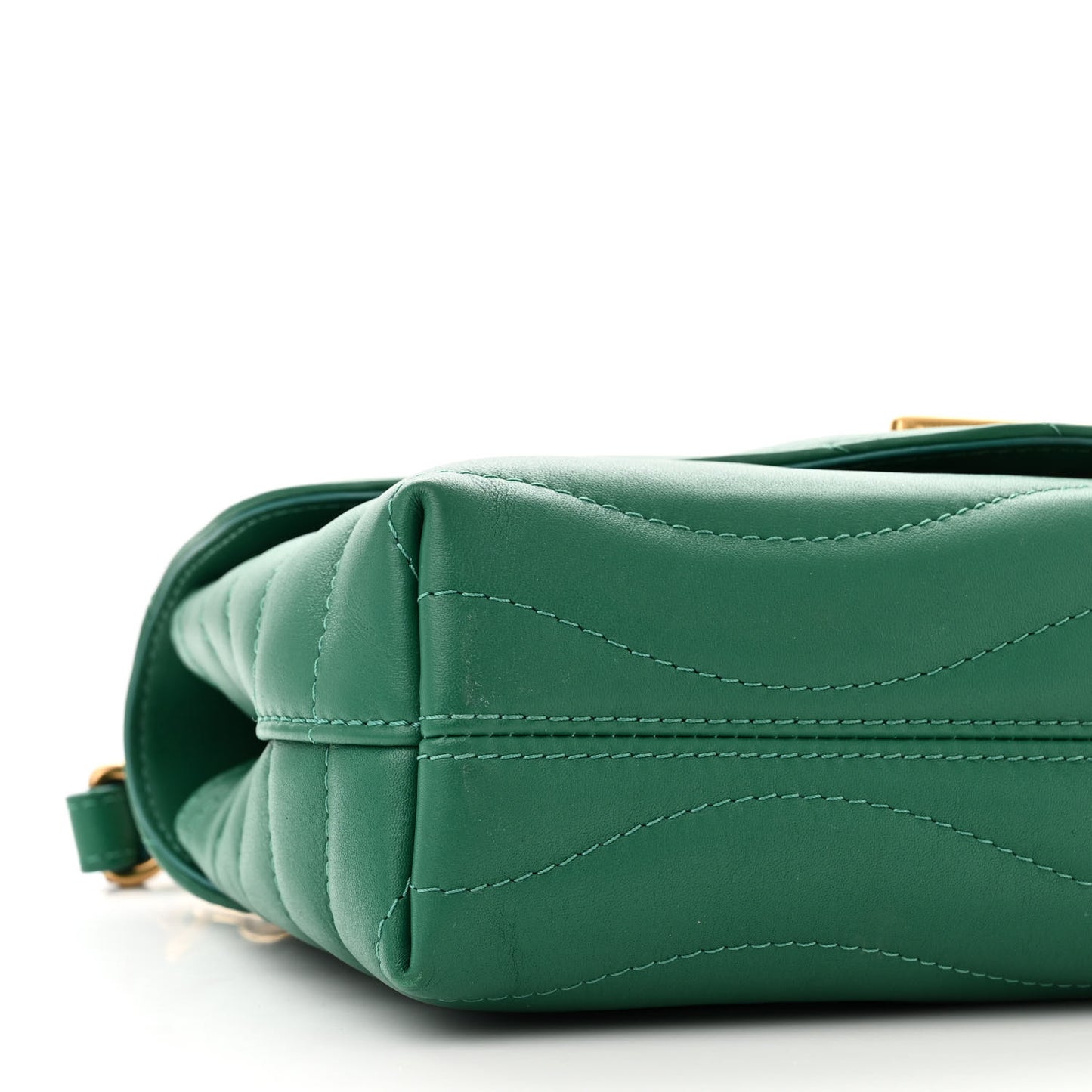 Calfskin New Wave Chain Bag MM NM Emerald