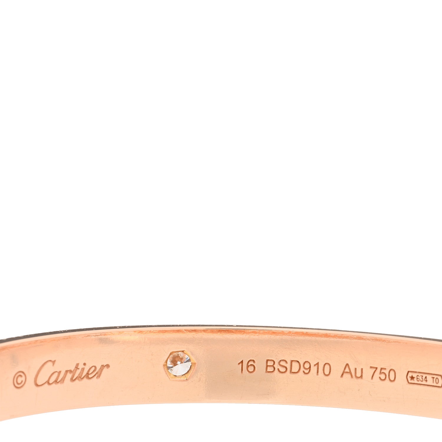 Cartier 18K Pink Gold 4 Diamond LOVE Bracelet 16 3 of 4