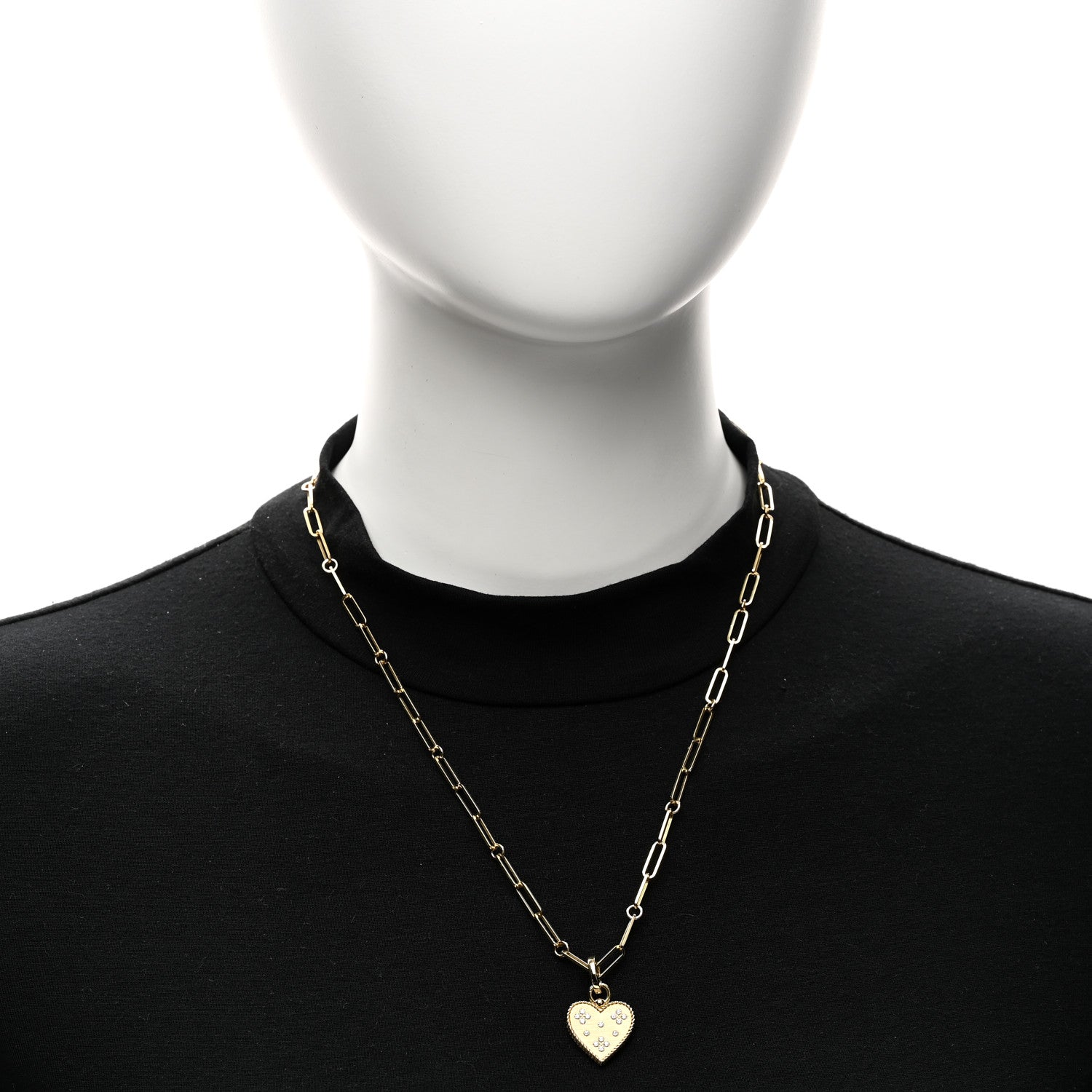 Roberto Coin 18K Yellow Gold Diamond Venetian Princess Heart Medallion Charm Necklace 2 of 5