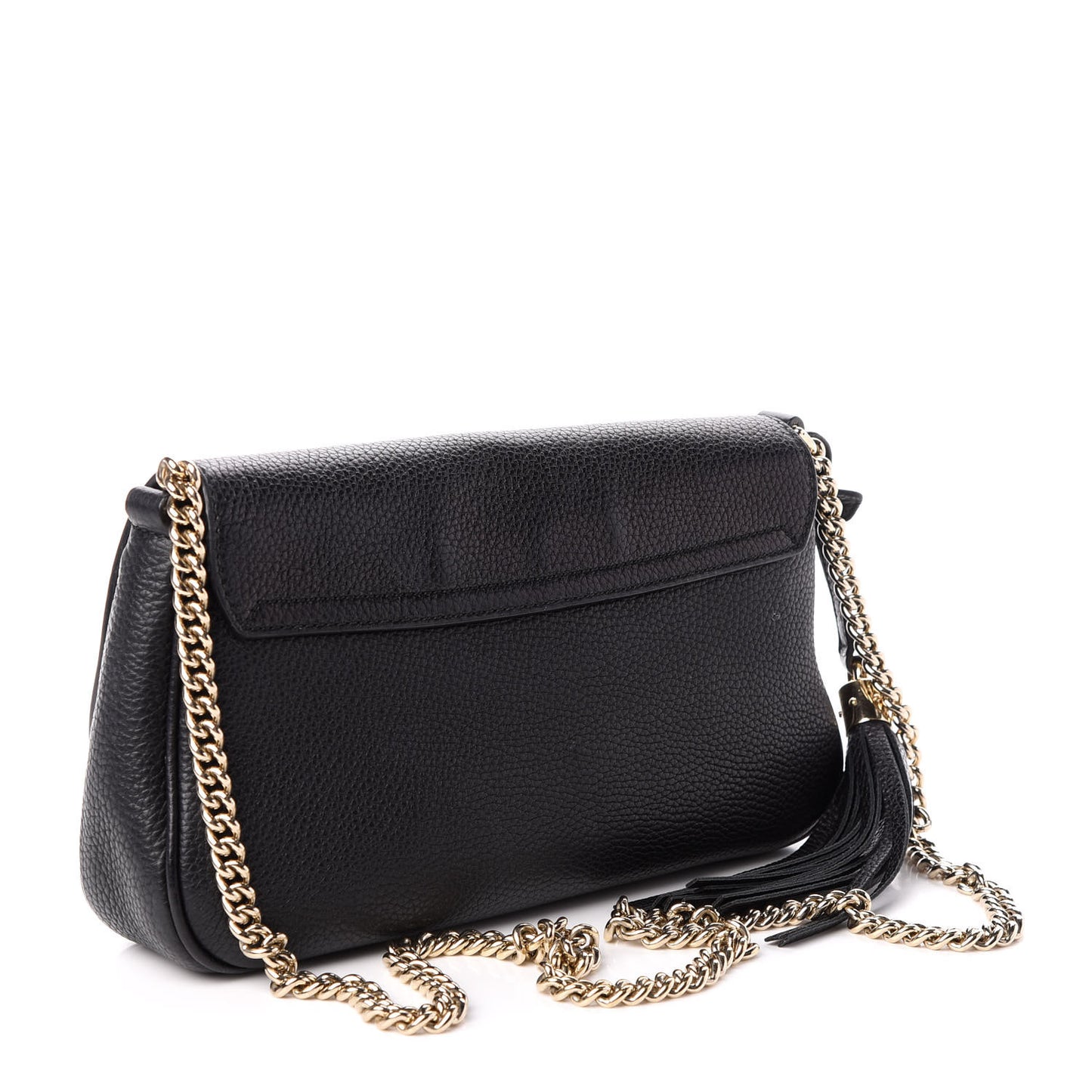 Pebbled Calfskin Medium Soho Flap Crossbody Black