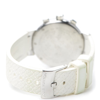 Louis Vuitton Stainless Steel Rubber 34mm Tambour Chronograph Quartz Watch Champagne 3 of 6