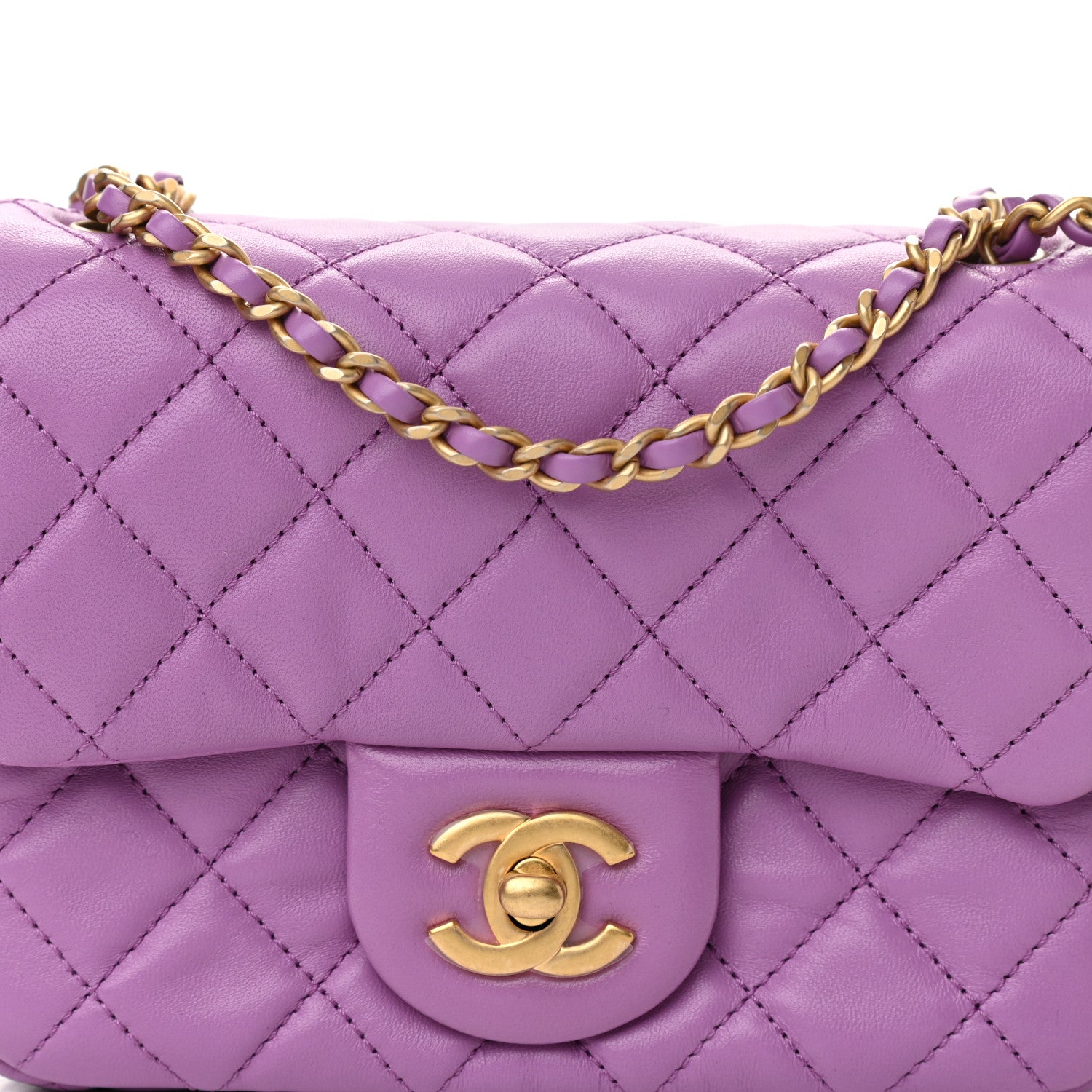 Chanel Lambskin Quilted Mini Pearl Crush Flap Purple 4 of 10
