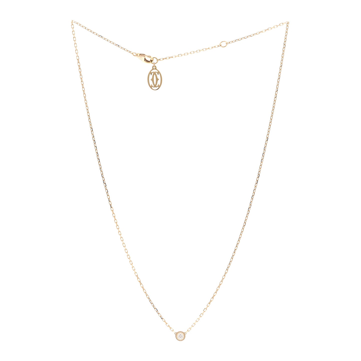 18K Pink Gold Diamond SM D'Amour Pendant Necklace