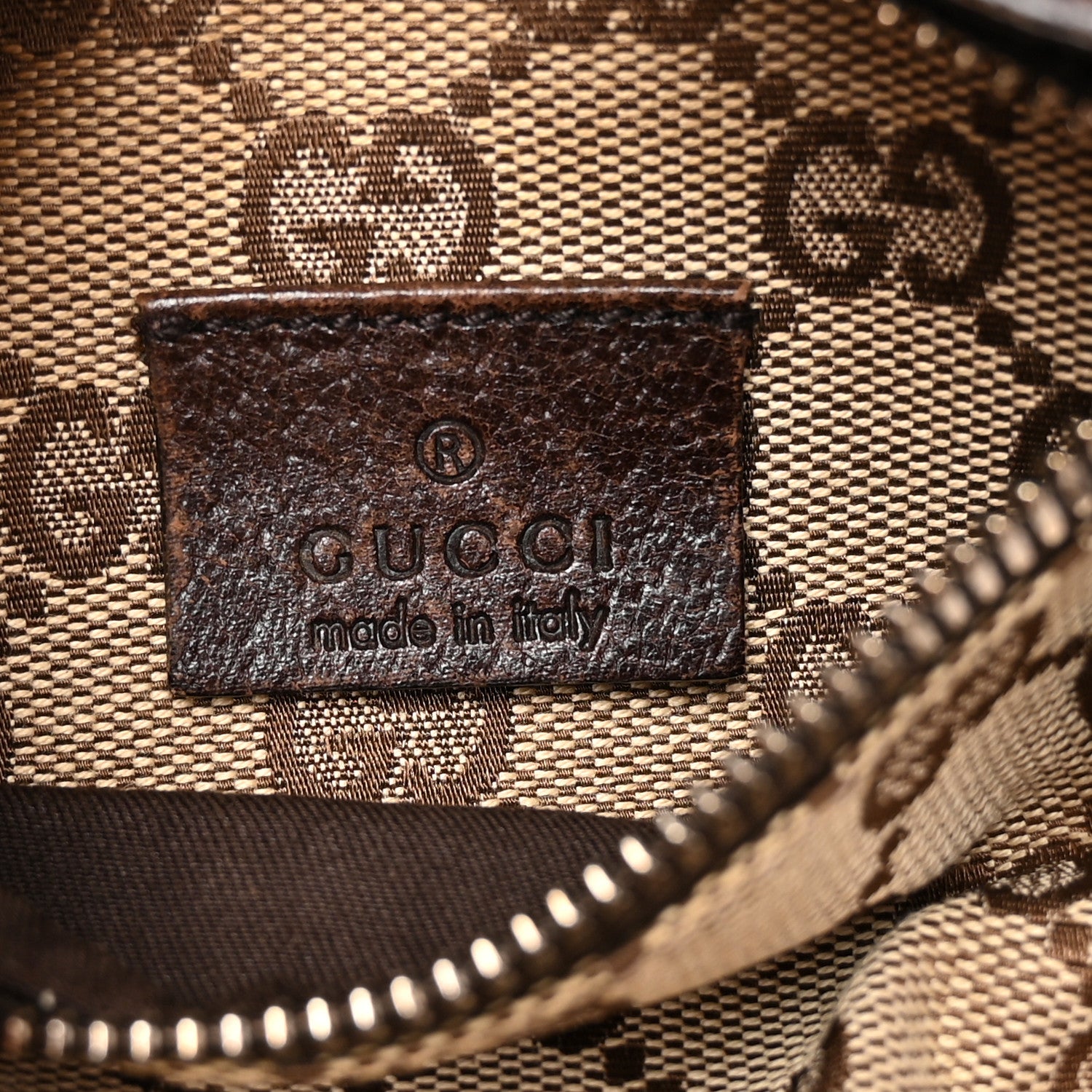 Gucci GG Monogram Double Pocket Belt Bag Dark Brown 6 of 10