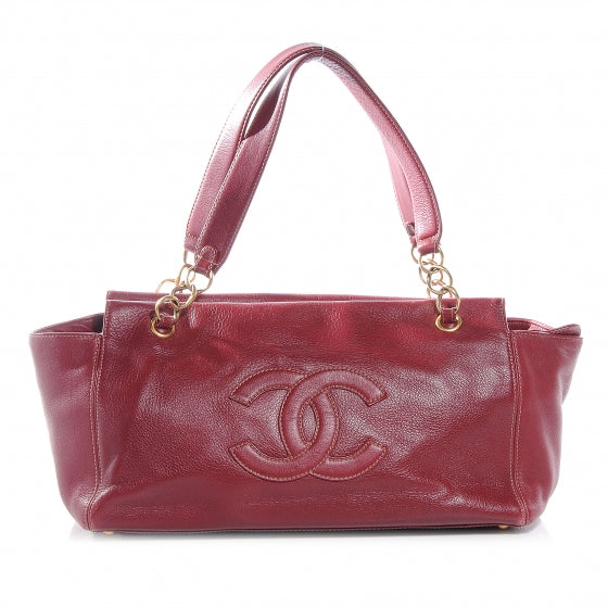 Chanel Leather CC Shoulder Bag Red 1 of 7